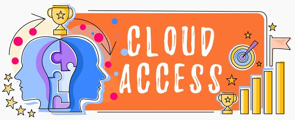 Conceptual display Cloud Access. Internet Concept Software tool between the Stock Illustration