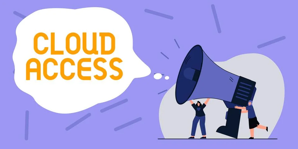 Conceptual display Cloud Access. Internet Concept Software tool between the Stock Illustration