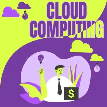 Conceptual display Cloud Computing. Business concept use a network of remote Stock Illustration