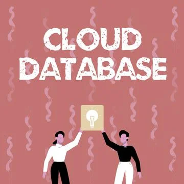 Conceptual display Cloud Database. Business approach optimized or built for a Stockillustratie