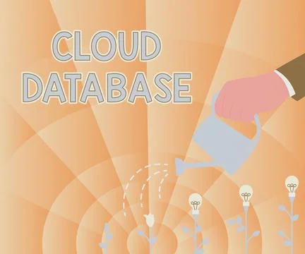 Conceptual display Cloud Database. Conceptual photo optimized or built for a Ilustración de archivo