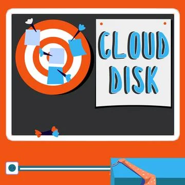 Conceptual display Cloud Disk. Business overview web base service that provides Illustrazione stock
