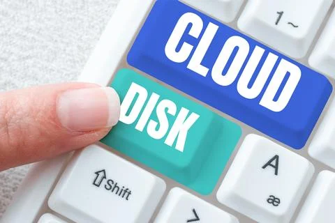Conceptual display Cloud Disk. Business idea web base service that provides Foto stock