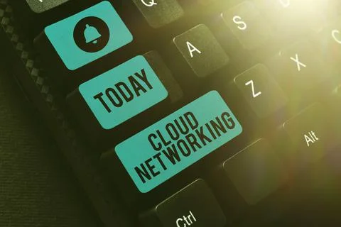 Conceptual display Cloud Networking. Business approach is term describing access Stock Photos