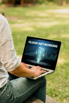Conceptual display Cloud Networking. Conceptual photo is term describing access Stock Photos