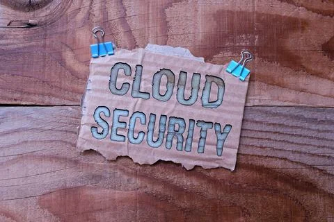 Conceptual display Cloud Security. Concept meaning protection of data stored Foto stock