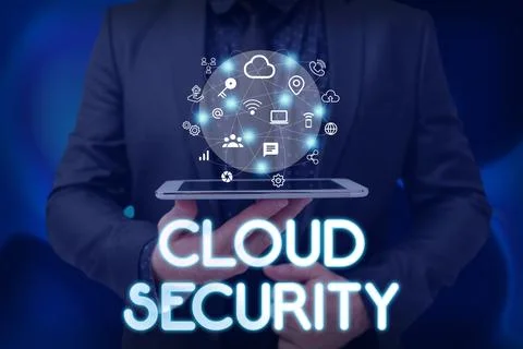 Conceptual display Cloud Security. Internet Concept Protect the stored Stock Photos