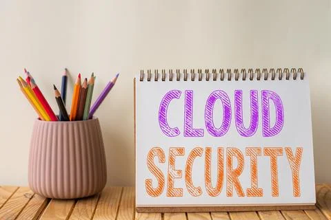 Conceptual display Cloud Security. Word for protection of data stored online Stock Photos