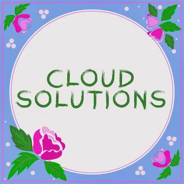 Conceptual display Cloud Solutions. Business overview ondemand services or イラスト素材
