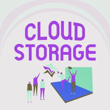 Conceptual display Cloud Storage. Business showcase the digital data is stored Illustrazione stock