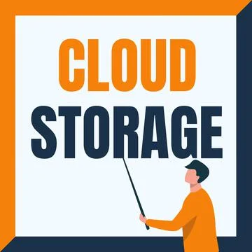 Conceptual display Cloud Storage. Concept meaning computing connect devices to Illustrazione stock