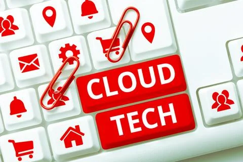 Conceptual display Cloud Tech. Word for storing and accessing data and programs Foto stock