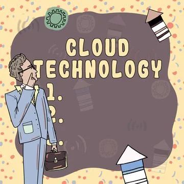 Conceptual display Cloud Technology. Business idea contract between a landlord Stock Illustration