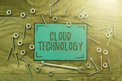 Conceptual display Cloud Technology. Word Written on storing and accessing data Foto stock