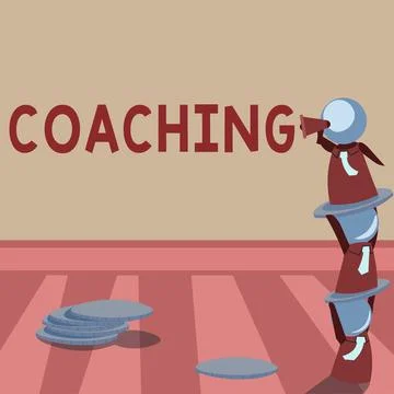 Conceptual display Coaching. Business concept unlocking a persons potential to 库存插图