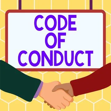 Conceptual display Code Of Conduct. Internet Concept Ethics rules moral codes Illustrazione stock