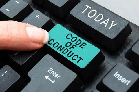 Conceptual display Code Of Conduct. Word Written on Ethics rules moral codes Stockfoto's