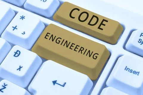 Conceptual display Code Engineering. Word for application of engineering to t Stock Photos