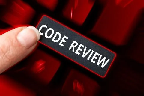 Conceptual display Code Review. Word for going over a subject in study or Stock Photos