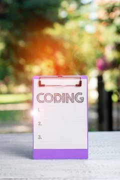 Conceptual display Coding. Concept meaning assigning code to something for Stock Photos