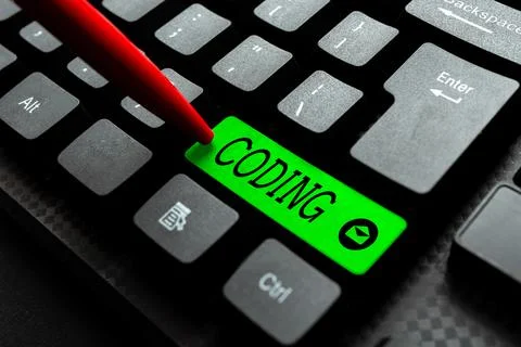 Conceptual display Coding. Conceptual photo assigning code to something for 写真素材