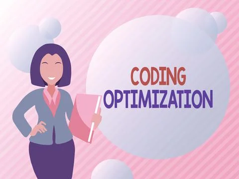 Conceptual display Coding Optimization. Business overview method of code Illustrazione stock