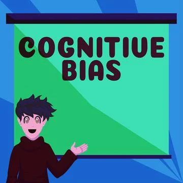 Conceptual display Cognitive Bias. Concept meaning Psychological treatment for Ilustración de archivo