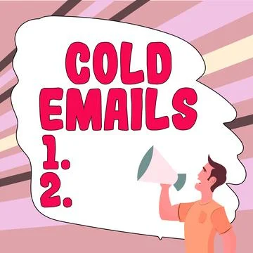 Conceptual display Cold Emails. Business overview unsolicited email sent to a Stock Illustration