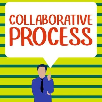 Conceptual display Collaborative Process. Word for people and organizations work Stock Illustration