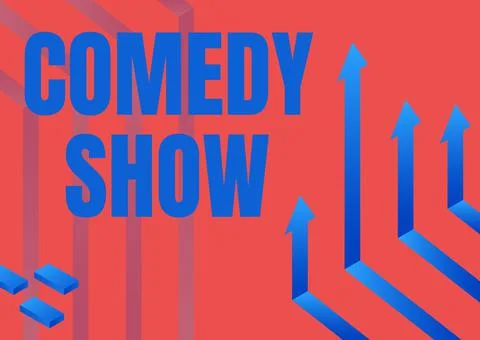 Conceptual display Comedy Show. Internet Concept Funny program Humorous Amusing Stock Illustration