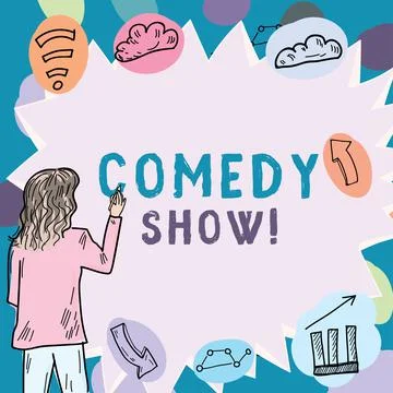 Conceptual display Comedy Show. Word for Funny program Humorous Amusing medium Stock Illustration
