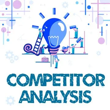 Conceptual display Competitor Analysis. Business approach assessment of the Stock Illustration