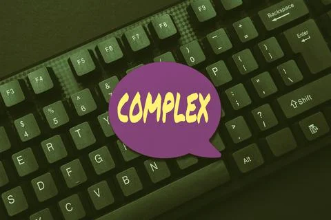 Conceptual display Complex. Word Written on the significant ideas that are Foto stock