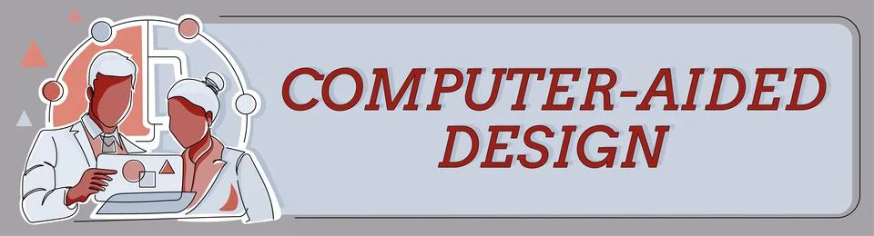 Conceptual display Computer Aided Design. Business overview CAD industrial Stock Illustration