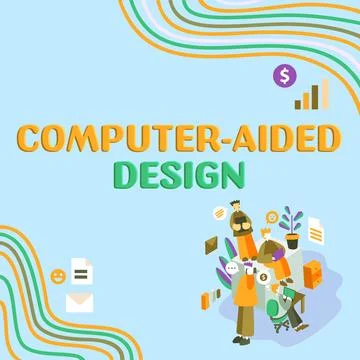 Conceptual display Computer Aided Design. Business showcase CAD industrial Stock Illustration
