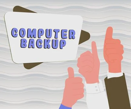 Conceptual display Computer Backup. Business overview the act of copying of f 스톡 일러스트