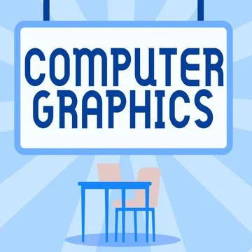 Conceptual display Computer Graphics. Word for visual representations of data 스톡 일러스트