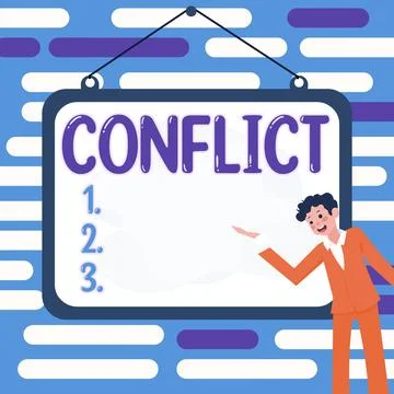 Conceptual display Conflict. Internet Concept disagreeing with someone about Stock Illustration