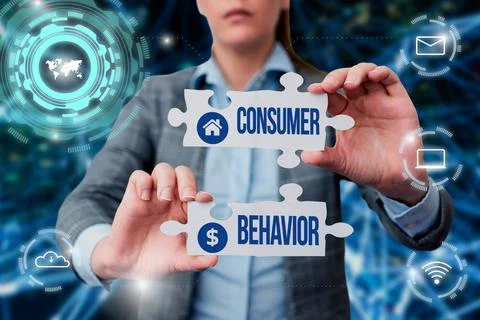 Conceptual display Consumer Behavior. Conceptual photo study of how individual Stock Photos