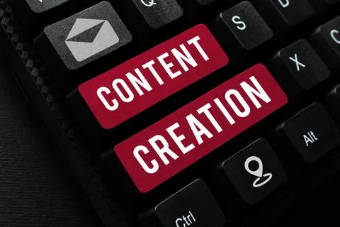 Conceptual display Content Creation. Internet Concept contribution of 스톡 사진