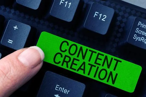 Conceptual display Content Creation. Internet Concept contribution of 스톡 사진