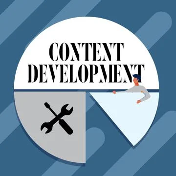 Conceptual display Content Development. Business approach Specialized in Graphic Stock Illustration