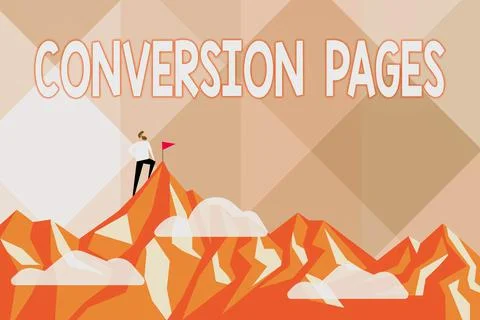 Conceptual display Conversion Pages. Business idea appears in response to Illustrazione stock