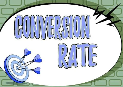 Conceptual display Conversion Rate. Concept meaning number of visitors to a イラスト素材
