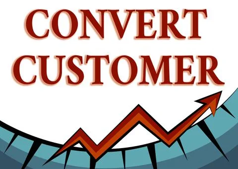 Conceptual display Convert Customer. Conceptual photo the percentage of visitors Illustrazione stock