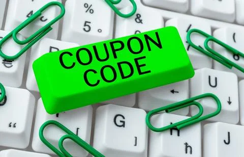 Conceptual display Coupon Code. Internet Concept ticket or document that can be Stock-Fotos
