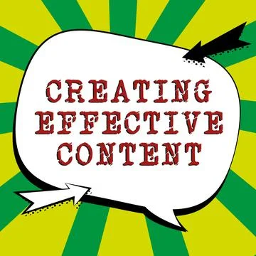 Conceptual display Creating Effective Content. Word for Valuable Information Illustrazione stock