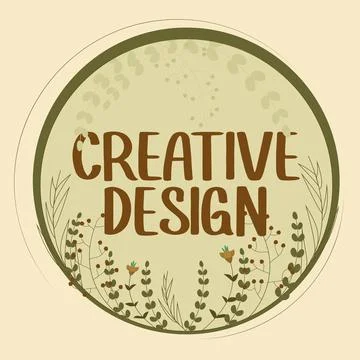Conceptual display Creative Design. Business idea subset of visual communication Stock Illustration