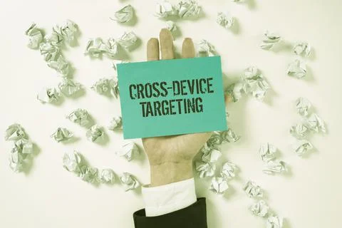 Conceptual display Cross Device Targeting. Business concept identifying Stock Photos
