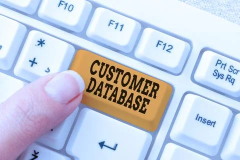 Conceptual display Customer Database. Business showcase uptodate on customer Stock Photos
